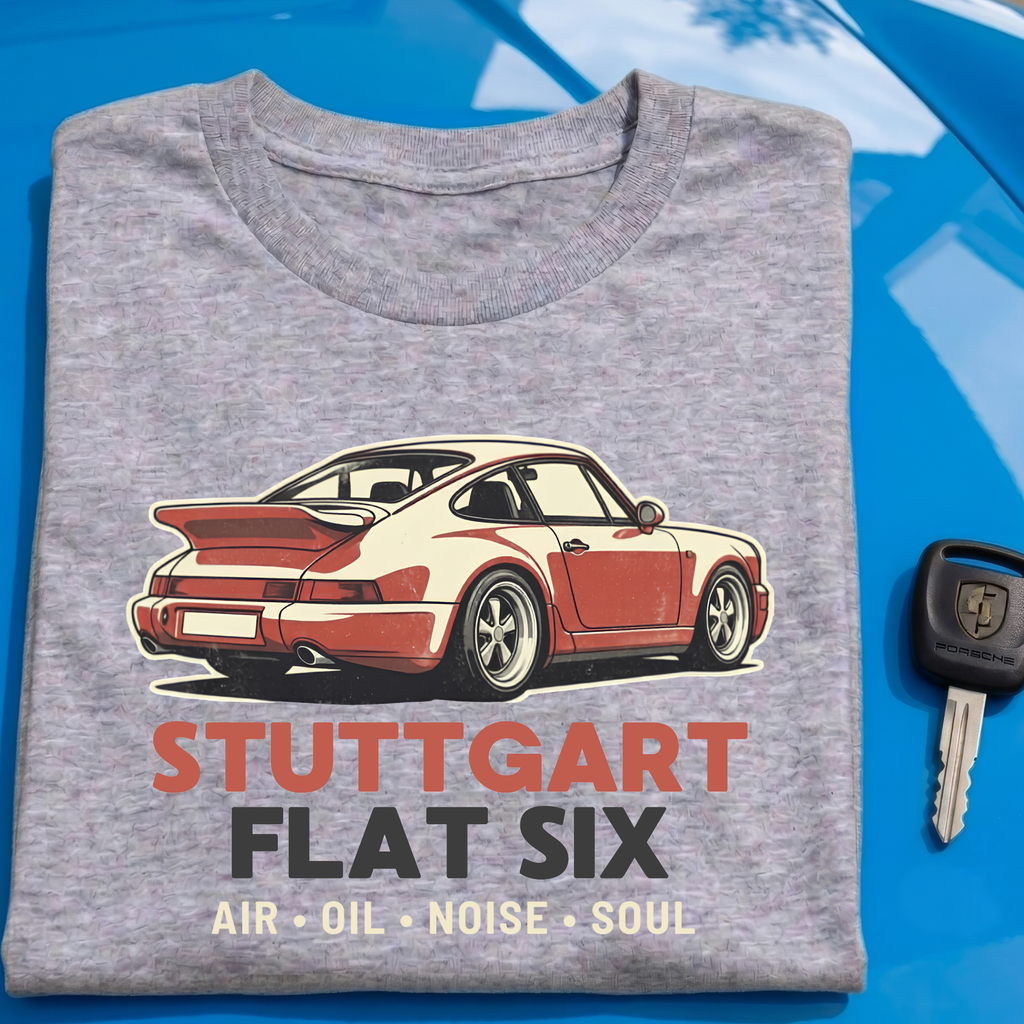 Stuttgart Flat Six T-Shirt, G-Body Graphic Tee, Air Cooled Enthusiast Shirt