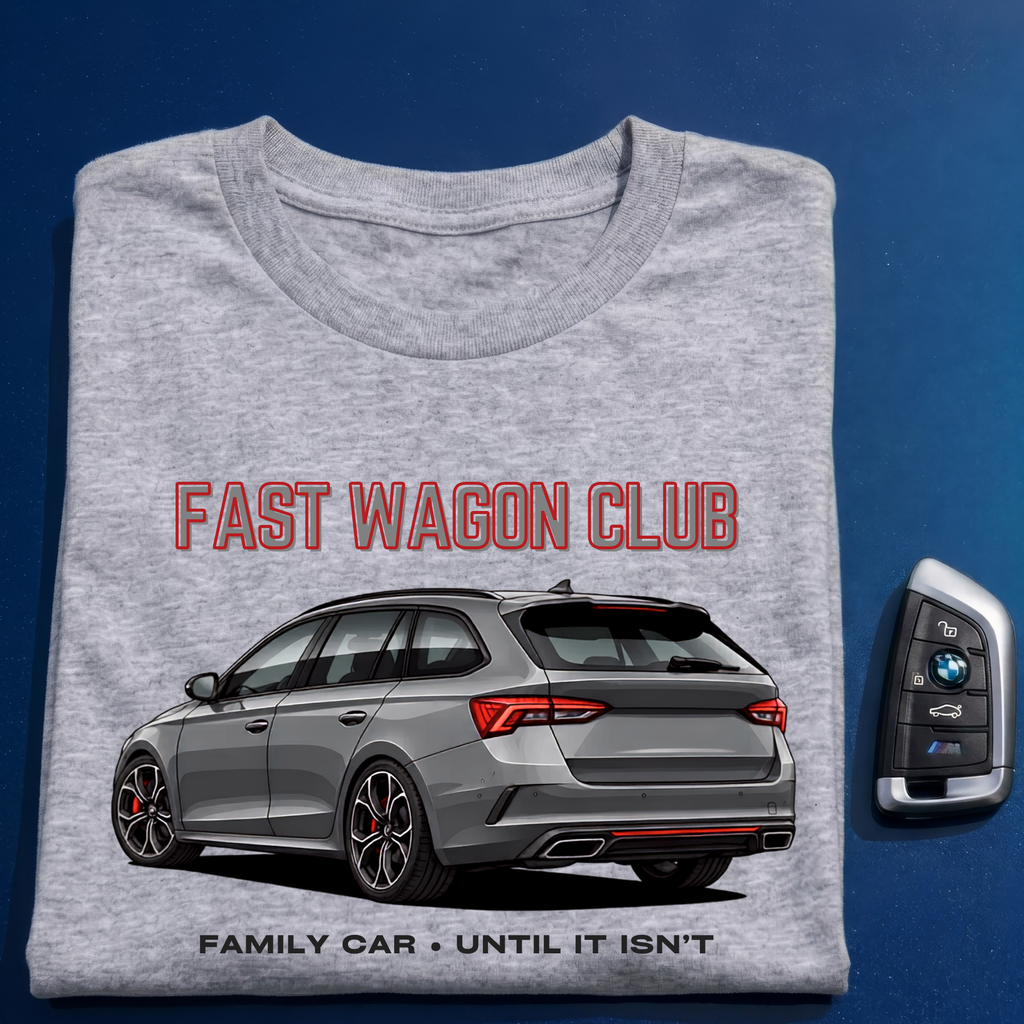 Fast Wagon Club Graphic T-Shirt | Performance Estate Car Apparel | Enthusiast Motoring Tee